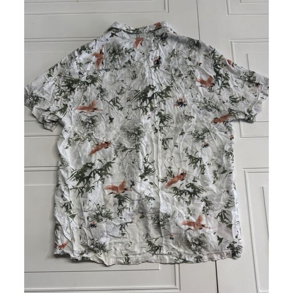 Denim & Flower Flamingo Theme Button Down Shirt Mens Size Large L Hawaiian - Picture 4 of 4